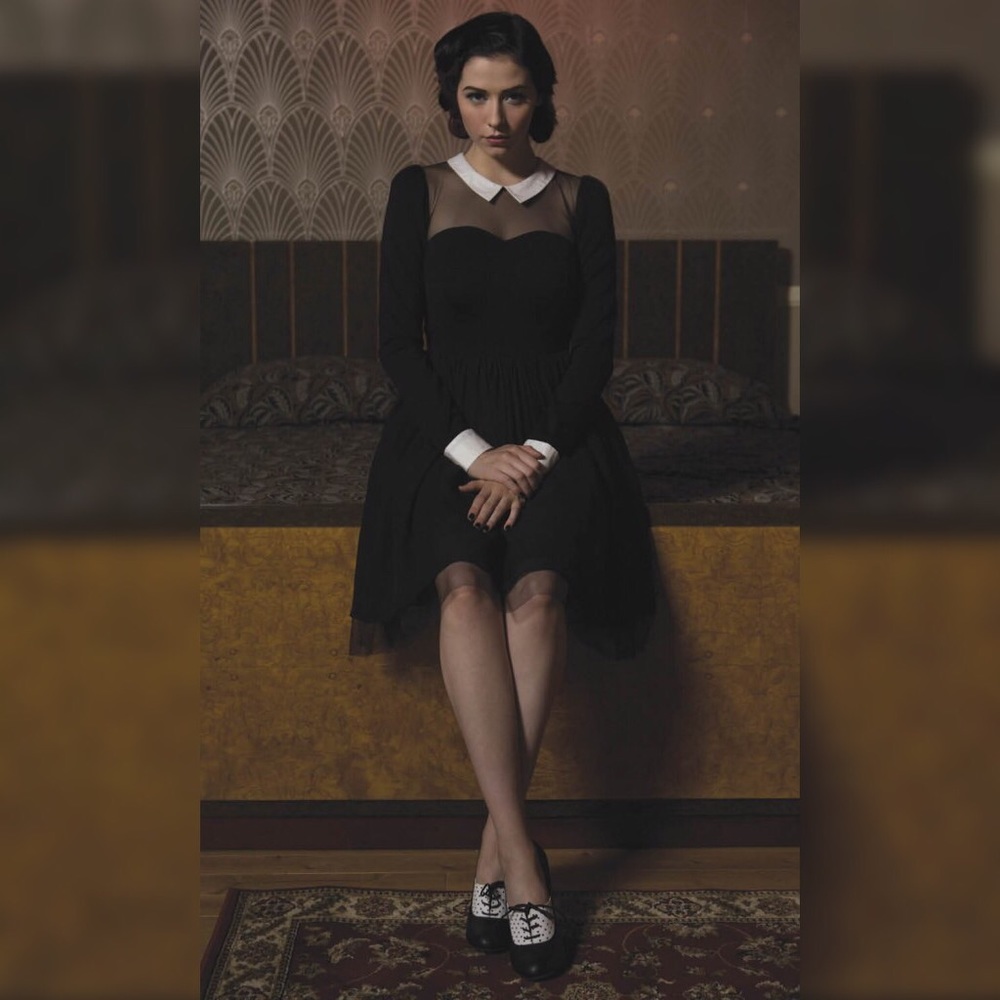 American Horror Story Dress Maid Mesh Collar